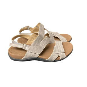 Rockport Ridge Asym Metallic Adjustable Flat Comfort Sandals Size 6